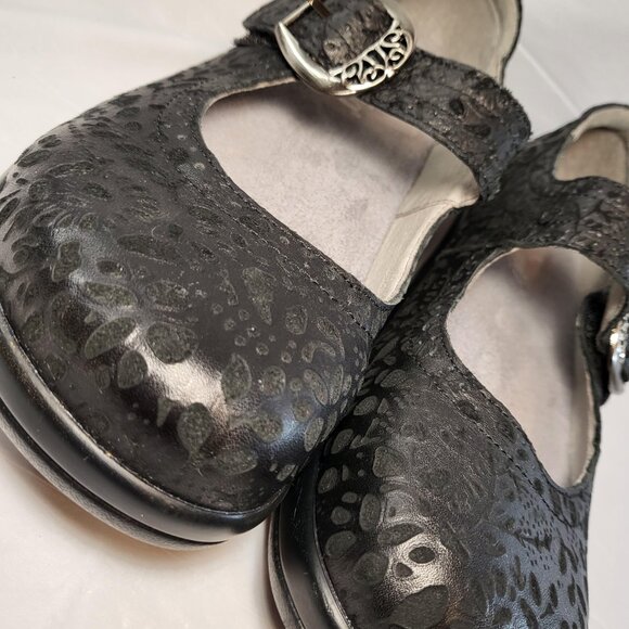 Alegria by PG Lite Kourtney Delicut Mary Jane Size 38 EU Black Floral Design - Picture 10 of 10